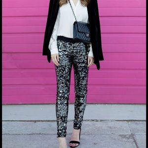 Express sequin velvet leggings / pants
